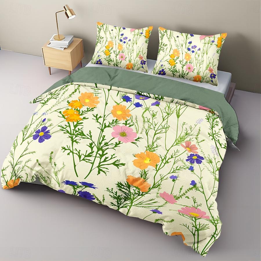 Planta flores capa de edredão conjunto de cama conjunto de 2 peças conjunto de 3 peças leve macio curto pelúcia engrossado feltro conjunto de cama quadrada de 2025 por $60.99 –P6