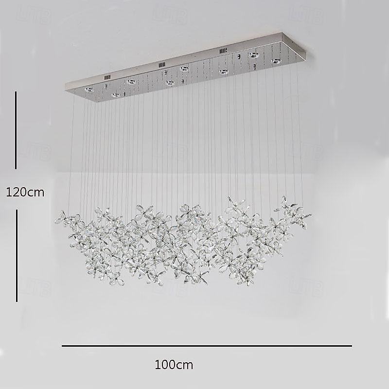Lustre led branco quente 100cm 8 luzes design exclusivo lustre de flor de cristal restaurante luxo arte italiana bar ilha candeeiros de mesa criativo metal sala de jantar 110-240v de 2026 por $593.19 –P9