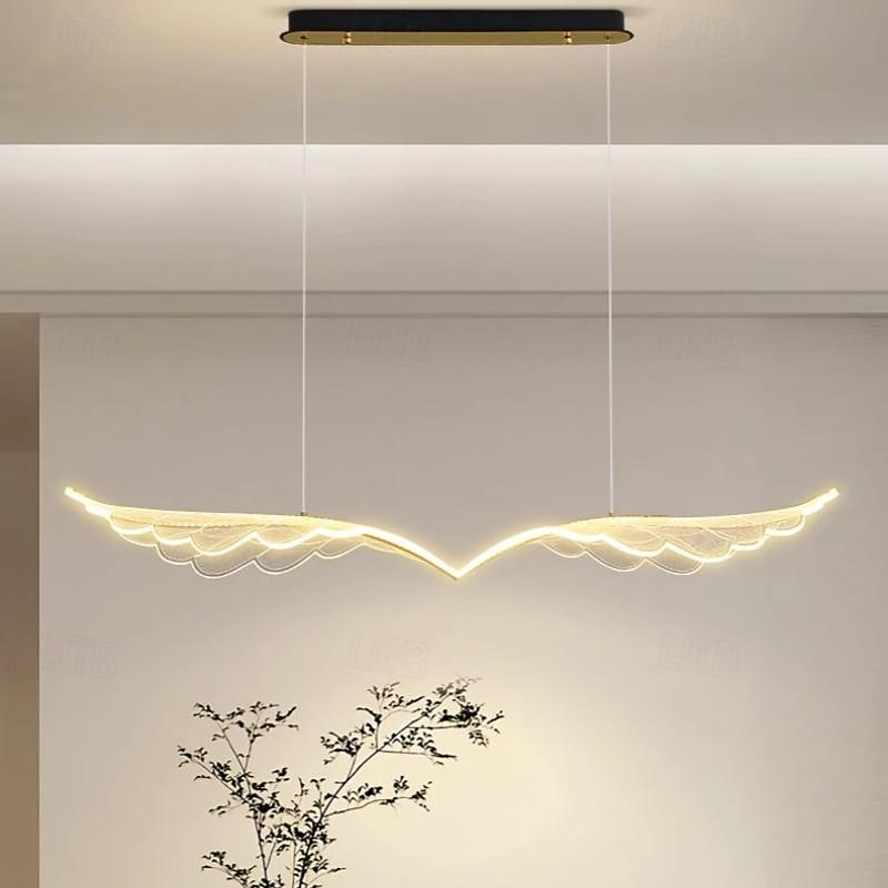 lampada a sospensione a led ali d'angelo 1 luce 120 cm acrilico piuma elettrolitico artistico stile nordico caffè sala da pranzo 110-240 v solo dimmerabile con telecomando del 2025 a $599.99 –P8