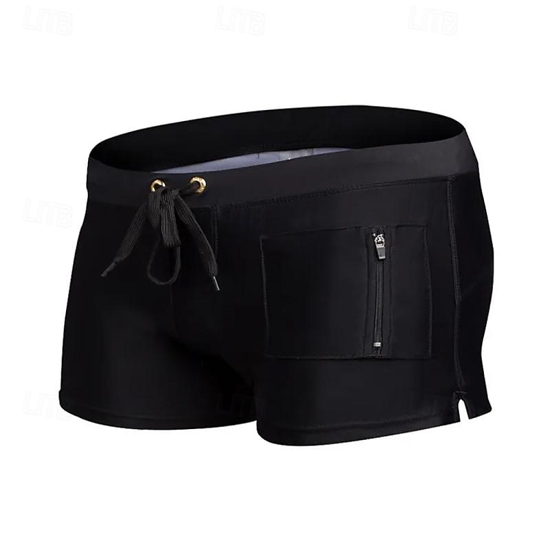 Men's Board Shorts Swim Shorts Swim Trunks Drawstring Elastic Waist Plain Comfort Quick Dry Short Holiday Beach Weekend Fashion Casual Black White Micro-elastic 2026 - $13.49 –P7