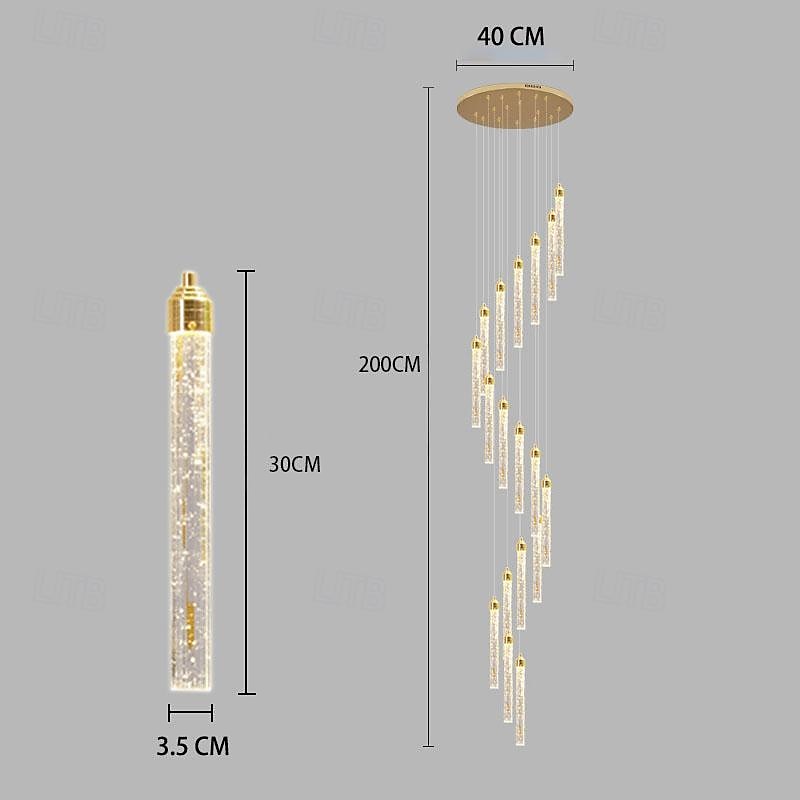 moderní led lustr 1/2/5/8/10/12/18 hlava stmívatelné světelné křišťálové závěsné svítidlo pro vysoký strop obývacího pokoje foyer chromová světla osvětlení současné stropní svítidlo lustry (12 2025 - $61.99 –P7