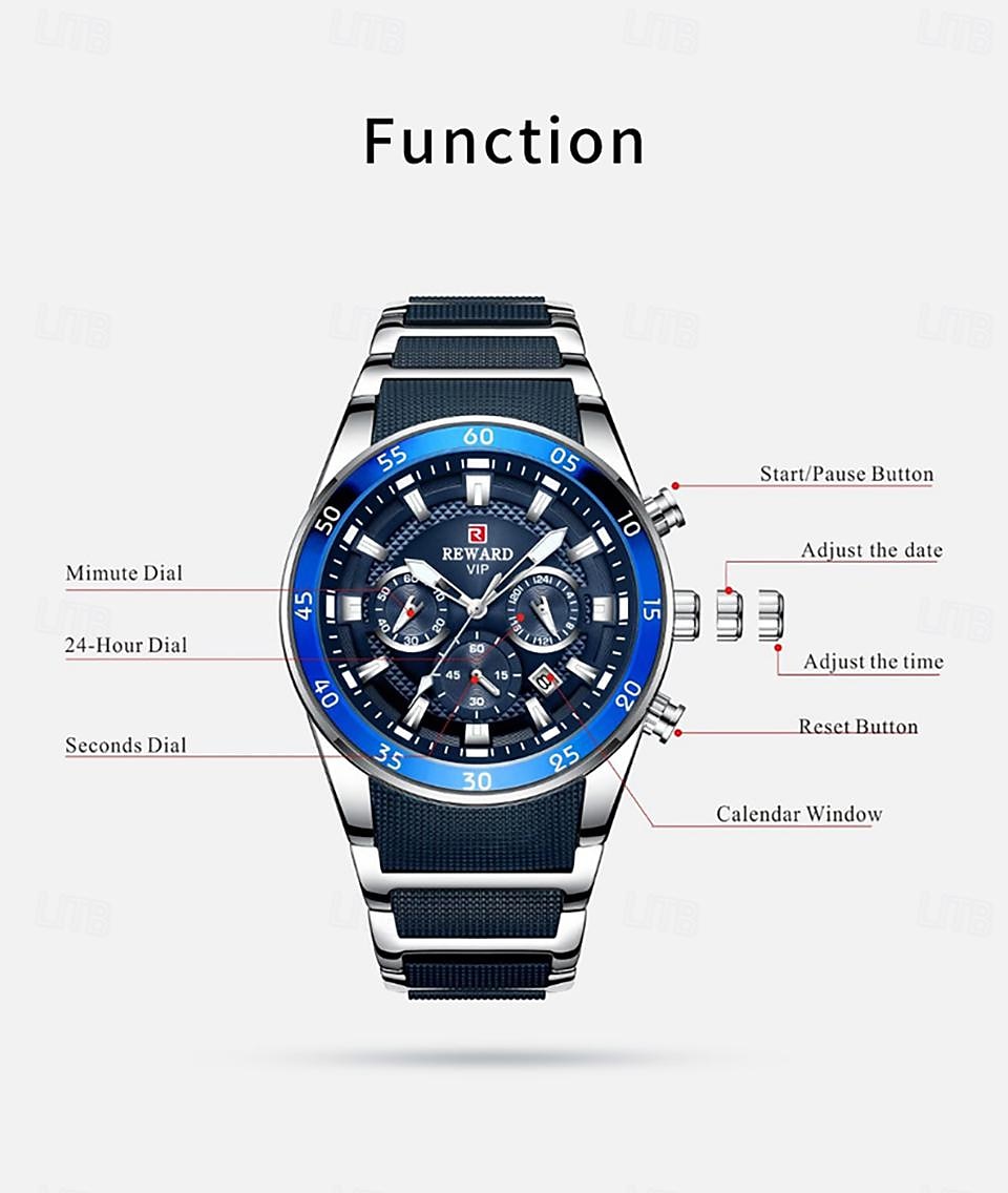 Men Quartz Watch Outdoor Sports Fashion Casual Luminous Calendar Chronograph Waterproof Steel Silicone Gel Watch 2026 - $67.99 –P5