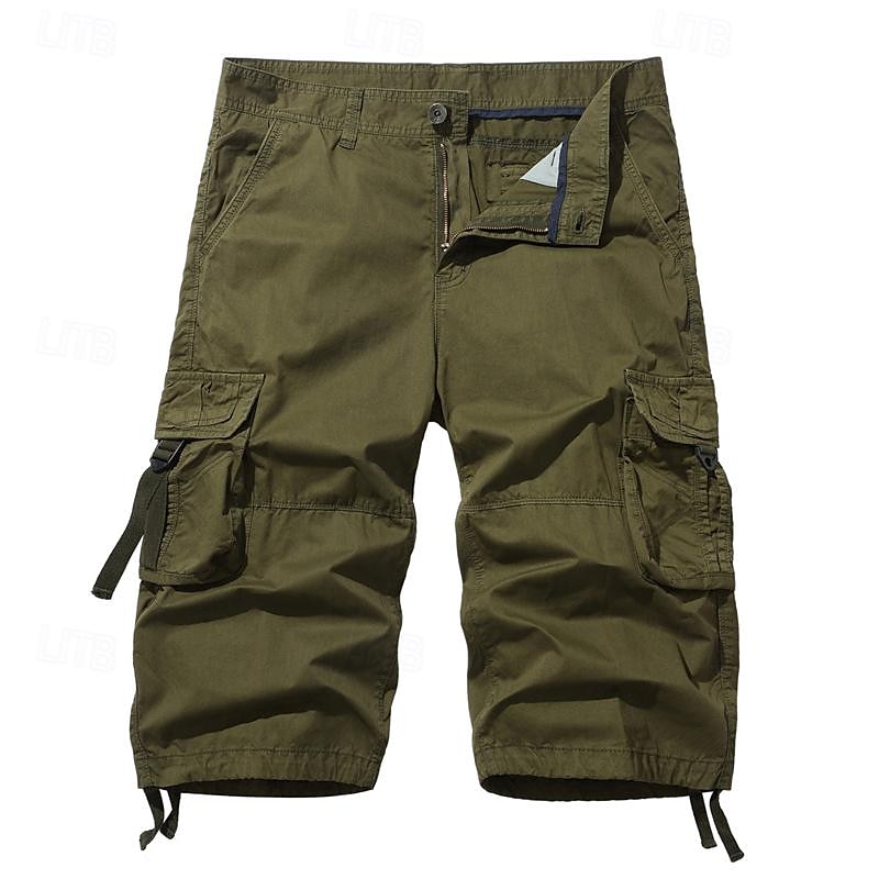 Herre Taktiske shorts Capri Cargo Shorts Cargoshorts Capri-bukser Shorts til turbruk Knapper Multi lomme عادي Anvendelig Kalv lengde utendørs Daglig Ut på byen Mote Klassisk Sjø blå Svart 2025 - $35.99 –P7