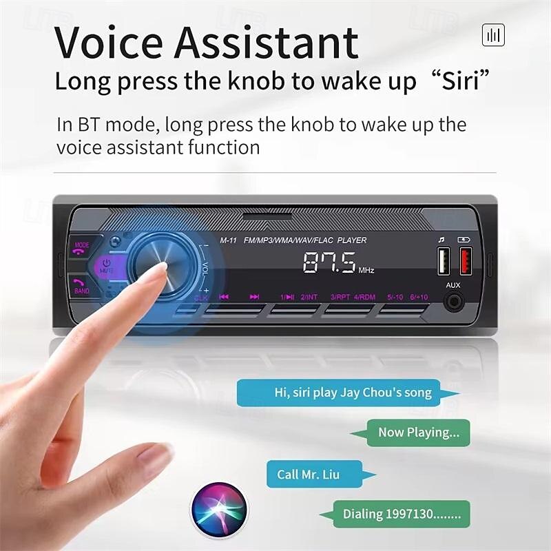 Single spindle 12V car/car MP3 player Bluetooth hands-free stereo sound effect USB flash drive card insertion and reception all-in-one machine 2025 - $35.99 –P5