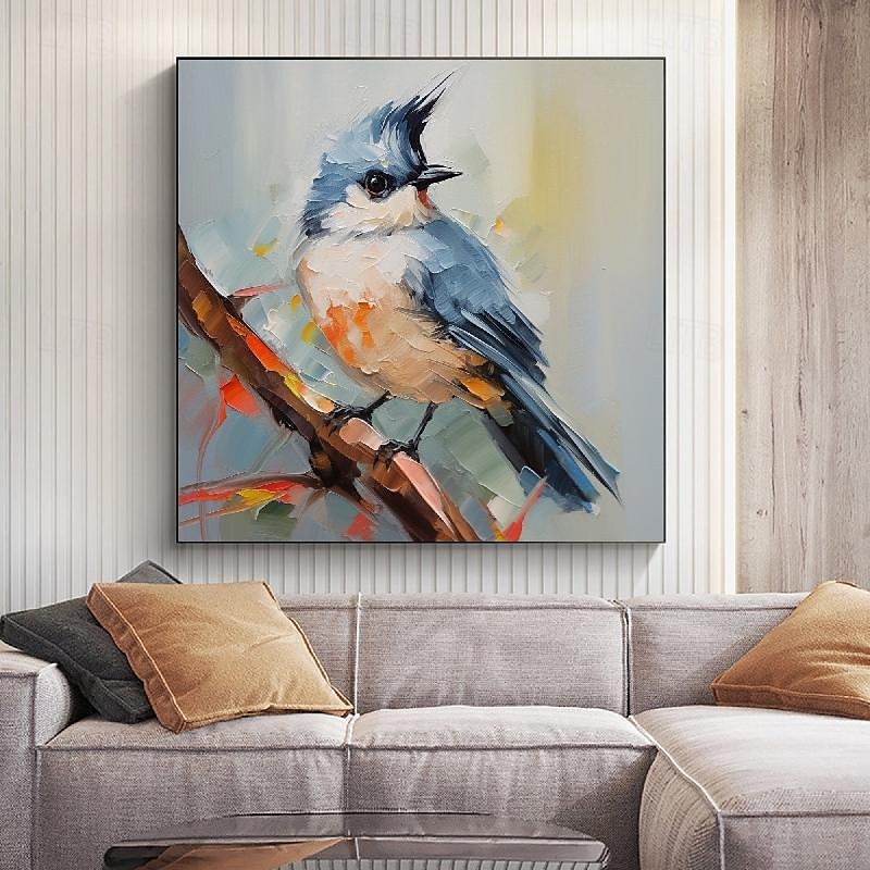 Handmade Abstract Deer Oil Painting on Canvas Textured Wall Art Animal Painting Textured Deer Painting Abstract Wall Art Textured Bird parrots oil painting for Wall Decor Gift 2025 - $108.99 –P6
