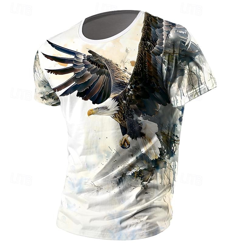 Per uomo Grafico Animale Mucca Aquila Maglietta maglietta Stampa 3D Girocollo Camicia Moda Athleisure Streetwear Sport all'Aperto Bianco Avorio Bianco caldo Estate Primavera Abbigliamento S M L XL del 2026 a $19.49 –P6