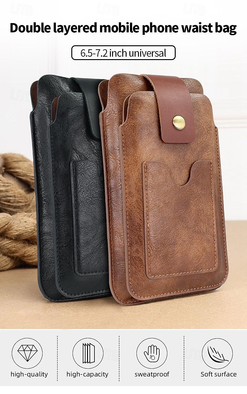 Men Cellphone Loop Holster Case Belt Waist Bag Props PU Leather Purse Phone Wallet Vintage Belt Mobile Phone Protective Sheath 2026 - $18.99 –P1