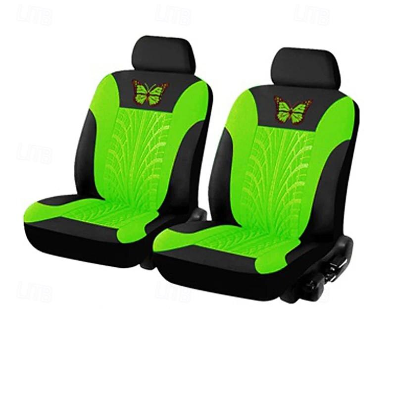 Fyautoper novas capas de assento de carro de 5/2 lugares com padrão absoluto bordado universal tecido respirável airbag seguro suv assento protetor acessórios de 2025 por $41.99 –P11