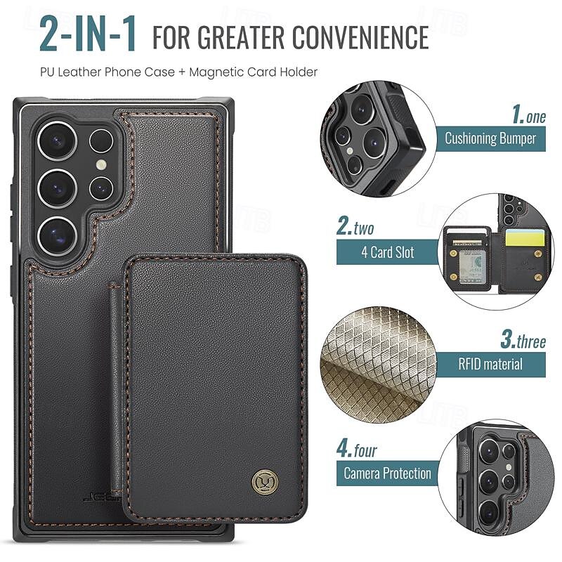Phone Case For Samsung Galaxy S24 Ultra Plus S23 S22 S21 S20 Ultra Plus FE A55 A35 A25 A15 5G A54 A34 A14 A53 A33 A23 A13 S25 Ultra Back Cover with Stand Holder Magnetic Card Slot Retro TPU PC PU 2025 - $25.99 –P2