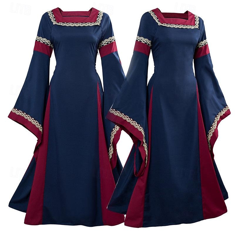 Medievale Rinascimento Abito da cocktail Vestito Abito da Ballo Fiera del Ren Manica a Campana Straniero Elfico Per donna Halloween Carnevale Mascherata LARP Fiera Rinascimentale Festival Adulti del 2025 a $58.99 –P1