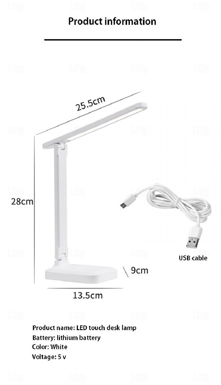 Folding Table Lamp Reading USB Touch Dimmable Eye Protection Led Desk Lamp Bedroom Student Reading Night Light 3 Color Stepless Dimmable Desk Lamp Touch Foldable Eye Protection Reading Night Light 2025 - $17.49 –P2