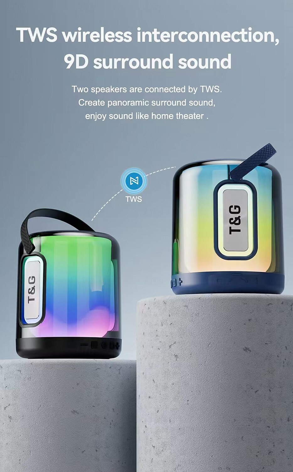 T&G TG376 Bluetooth Speaker Bluetooth LED Light Mini Stereo Sound Speaker For PC Laptop Mobile Phone 2025 - $57.99 –P5