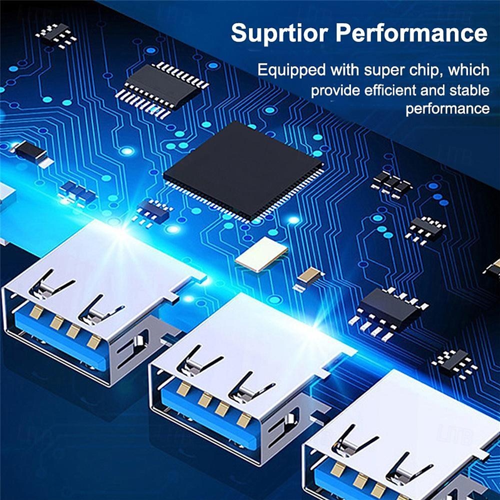 USB Adapter 4 Port Mini USB Docking Station Compatible with MacBook iPad Pro Dell HP Laptops Cell Phones 2025 - $12.99 –P4