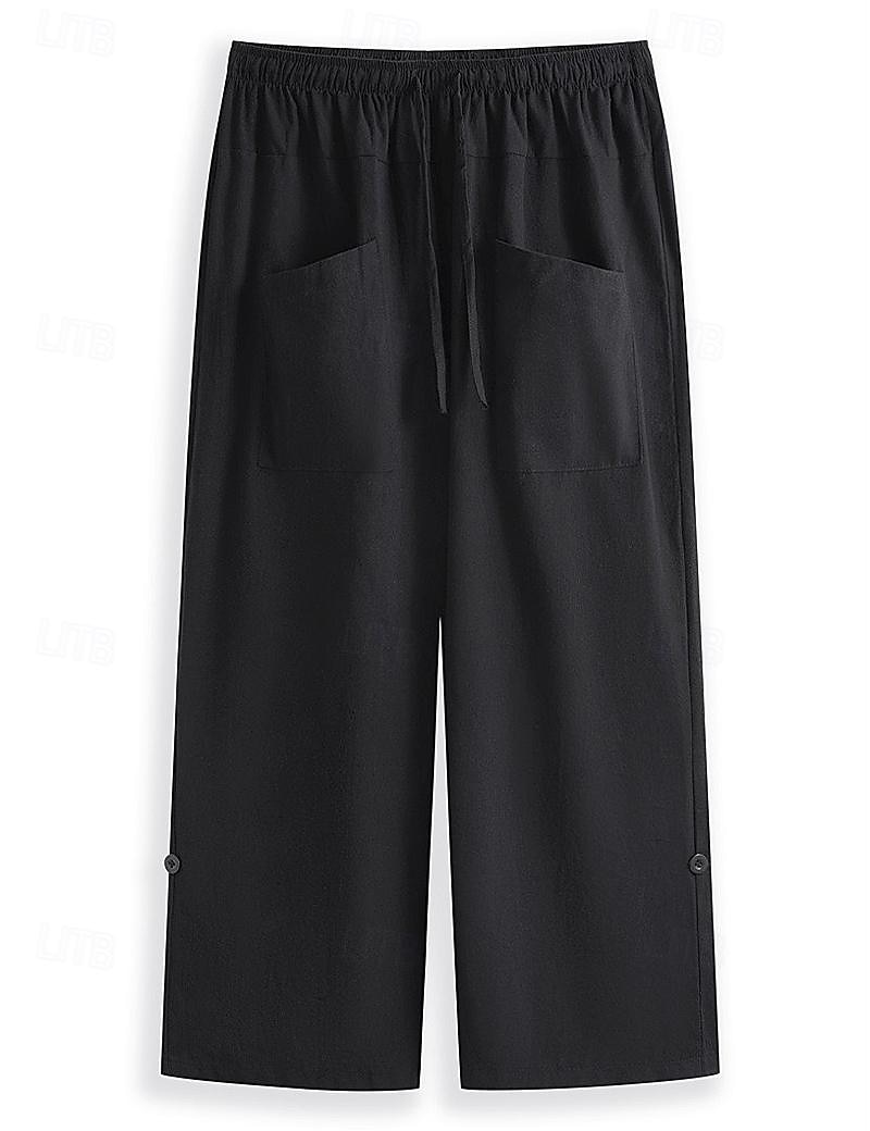 Homens Calção Shorts de linho Shorts de verão Shorts de praia Calças Capri Com Cordão Cintura elástica Bolso frontal Tecido Conforto Respirável Diário Feriado Para Noite Havaiana Boho Preto Branco de 2025 por $20.99 –P3