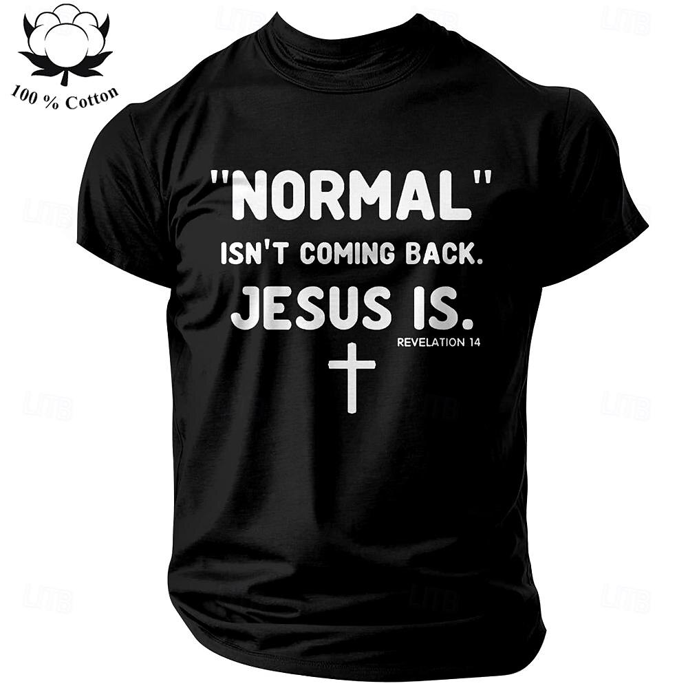Hombre Camiseta Camiseta superior Palabra Refranes y citas Jesús Cuello Barco Ropa Impresión 3D Calle Diario Deportes Manga Corta Moda 2025 - $15.99 –P1
