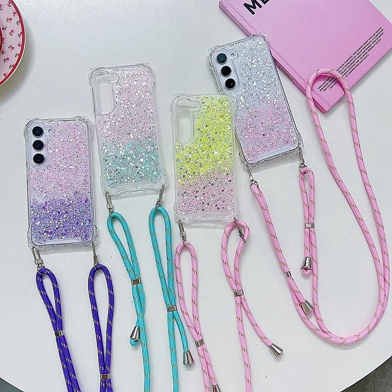 τηλέφωνο tok Για Samsung Galaxy S24 S24 Ultra Plus S23 Ultra Plus S23 S22 S22 Ultra S21 FE A55 A35 A25 A15 5G A54 A34 A14 S25 Ultra Πίσω Κάλυμμα με τον Lanyard Bling Glitter Shiny Ανθεκτική σε πτώσεις 2025 - $13.99 –P1