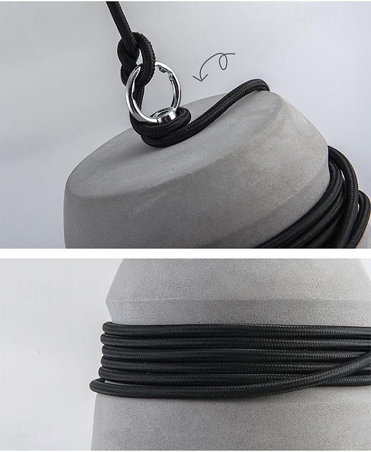 Industry Concrete Pendant Light in Gray Finish, E27 Bell Shape Shade Industrial Hanging Chandelier, Mini Cement Hanging Lighting Fixture, for Kitchen Island Dining Living Room Bedroom 2025 - $152.99 –P9