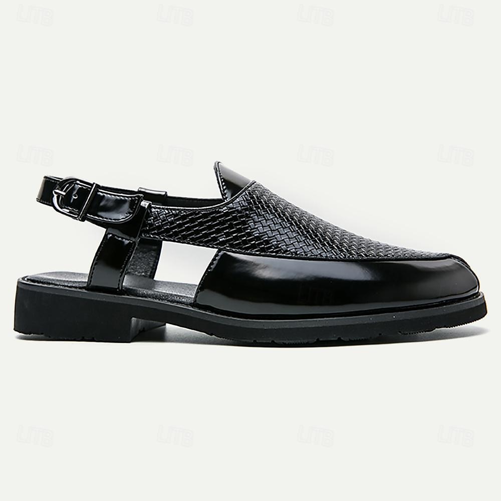 Herr Sandaler Romerska skor PU Läder Andningsfunktion Bekväm Halksäker Spänne Svart Brun 2025 - $42.99 –P3