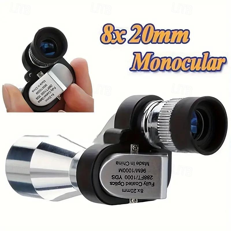 8x20 hd nattsyn minificka zoom monokulärt bärbart utomhus miniteleskop för jakt camping bergsklättring vandring fågelskådning 2025 - $31.99 –P4