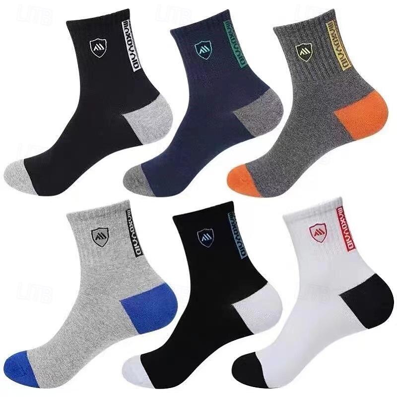 Hombre Paquete de 5 Paquetes múltiples Calcetín Calcetas Calcetines informales Arco Iris Color Plano Deporte Diario Vacaciones Básico Medio Primavera Otoño Moda Casual 2025 - $7.99 –P4