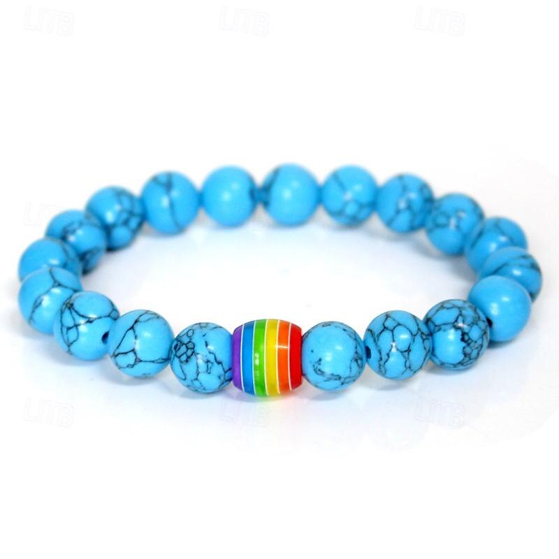 pulseira de arco-íris do orgulho pulseira gay pulseira de contas de pedra vulcão de 2025 por $17.99 –P6