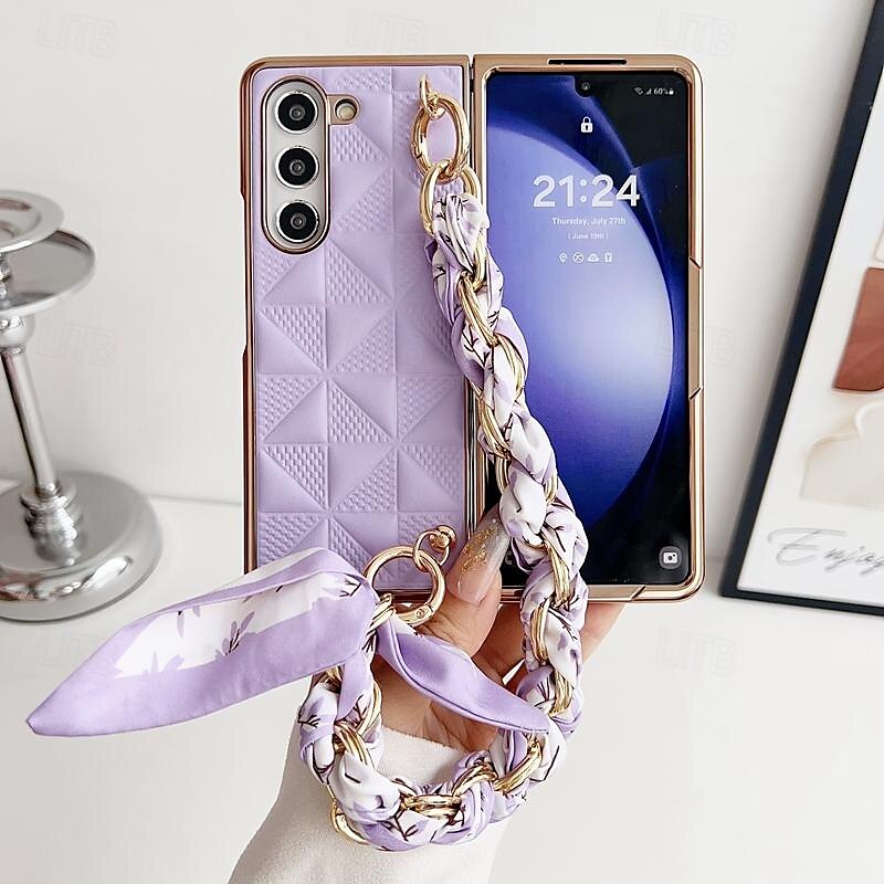 טלפון מגן עבור סמסונג גלקסי קיפול Z 6 Z Fold 5 Z Fold 4 Z Fold 3 כיסוי אחורי עם רצועת יד עמיד בזעזועים רטרו TPU עור PU 2025 - $24.99 –P7