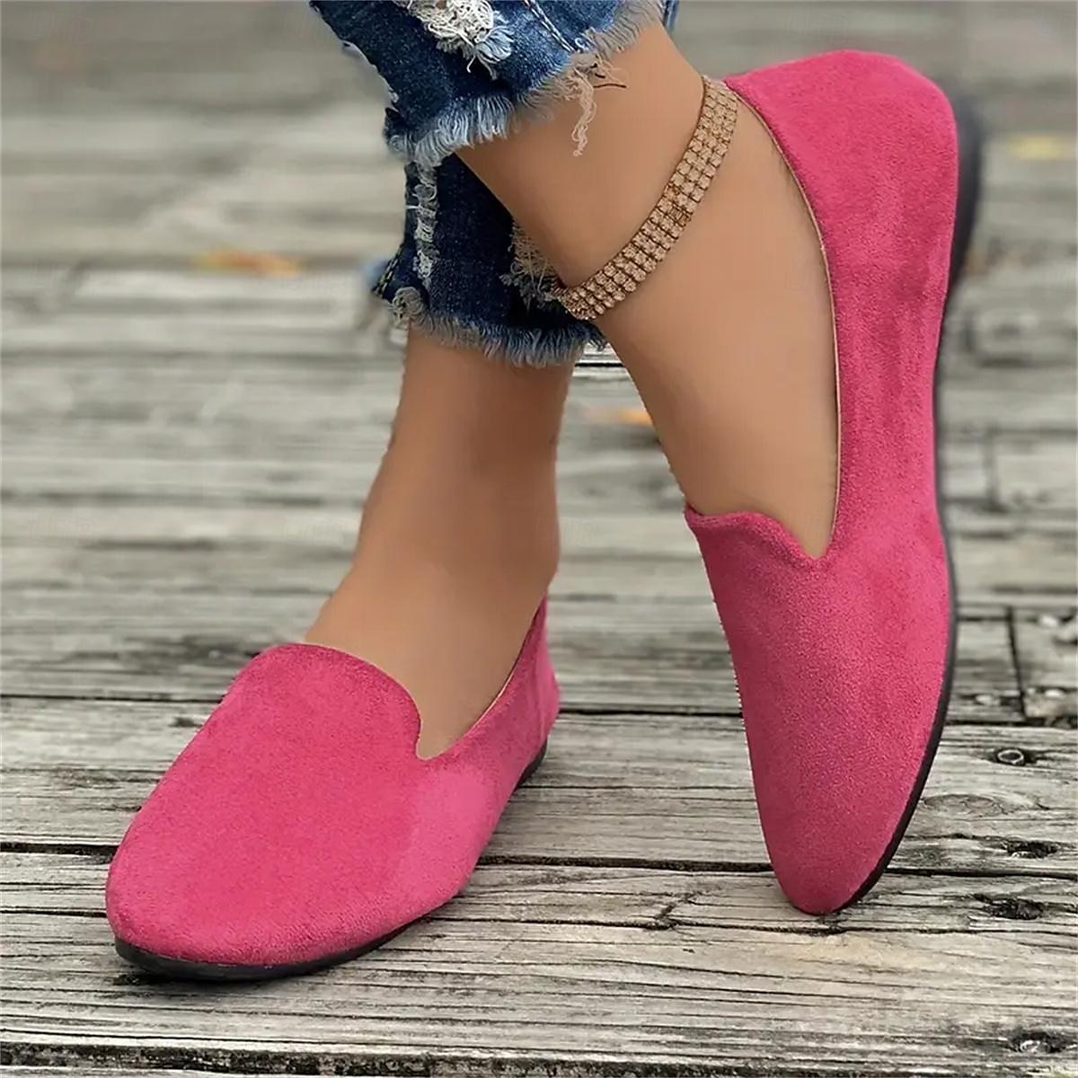 Mocasines sin cordones de ante amarillo para mujer: zapatos planos casuales cómodos para uso diario 2025 - $19.99 –P1
