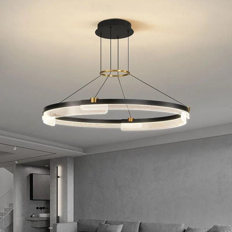 pandantiv led 1/2 lumina 40/60/80 cm forma sticla transparenta cu design elegant finisaje vopsite stil nordic modern 85-265v reglabil doar cu telecomanda 2025 - $1443.01 –P7