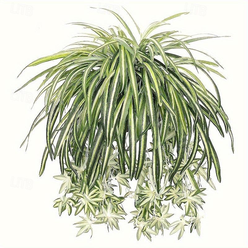 1 stk 60 cm store kunstige hengende planter, falske edderkoppplanter for hjemmeinnredning, falske grøntområder for hjemmehagekontor bryllupsdekorasjon 2025 - $9.49 –P4