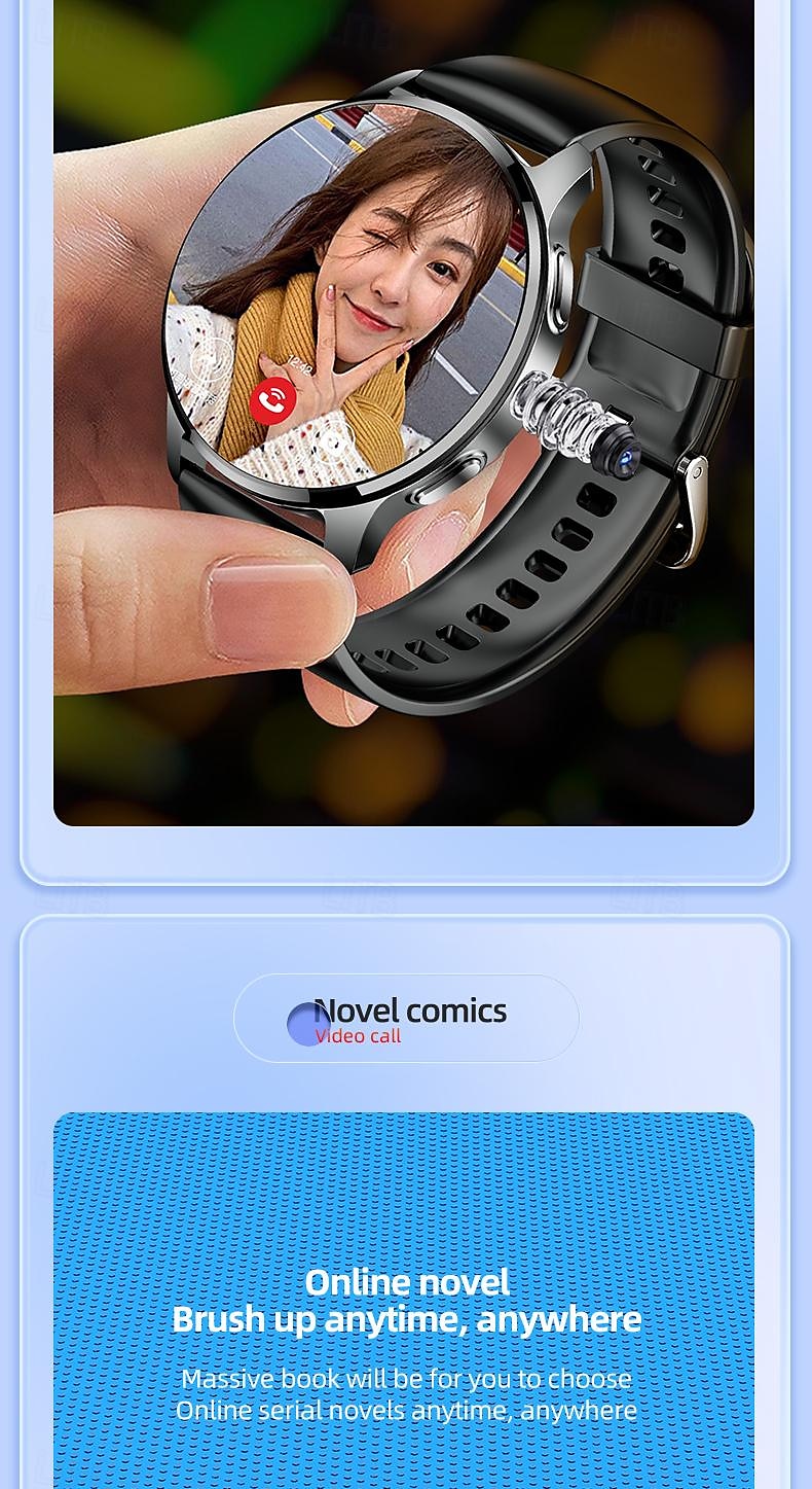 iMosi P68 Smart Watch 1.51 inch 4G LTE Cellular Smartwatch Phone 4G Pedometer Call Reminder Heart Rate Monitor Compatible with Smartphone Men GPS Hands-Free Calls Waterproof IP 67 46mm Watch Case 2025 - $142.19 –P12
