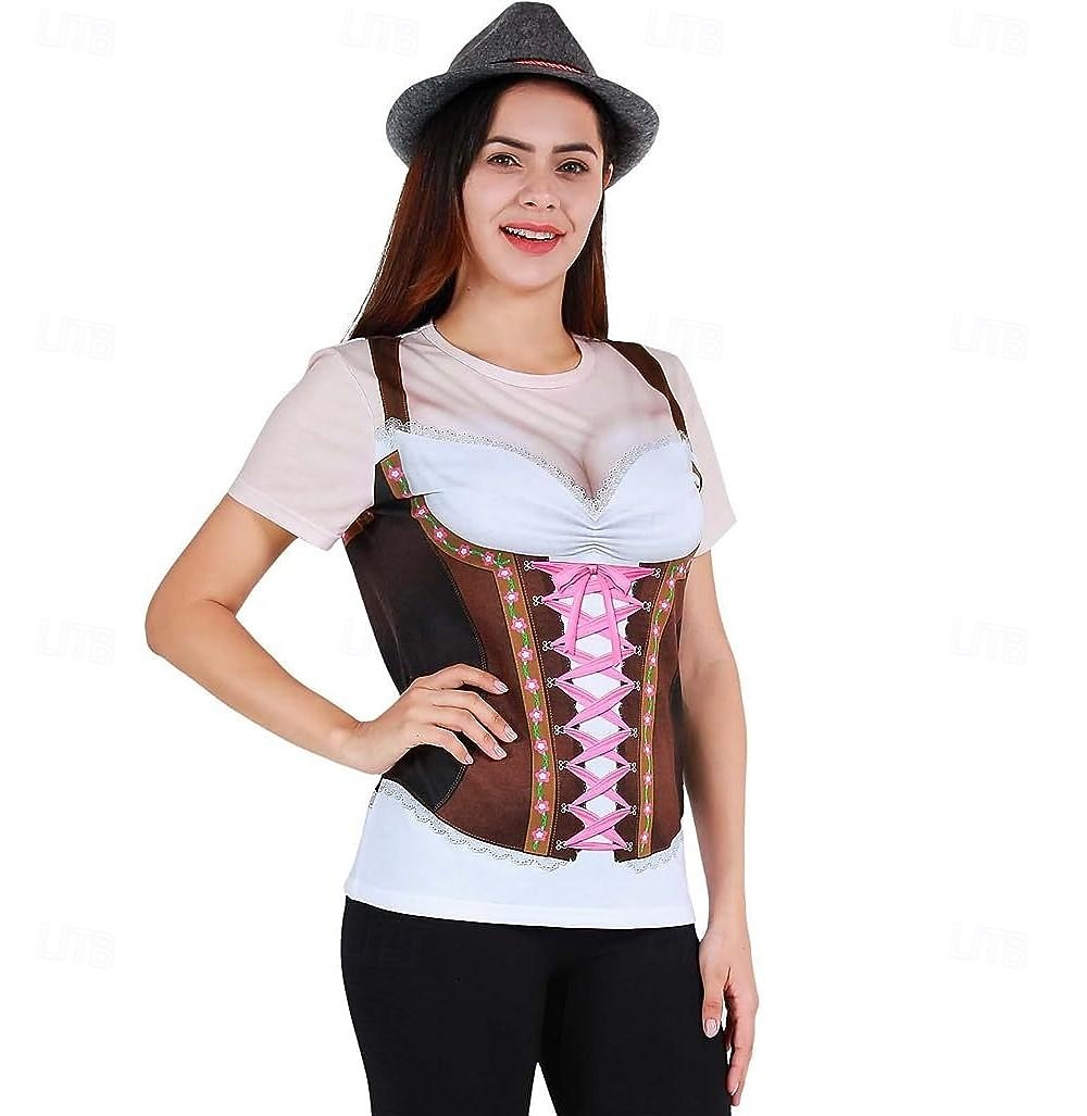 T-paita Anime 3D baijerilainen Katutyyli T-paita Kuvitettu varten Naisten Aikuisten 3D-tulostus varten Karnevaali Oktoberfest-olut Naamiaiset Rento / arki Festivaali 2026 - $17.49 –P6