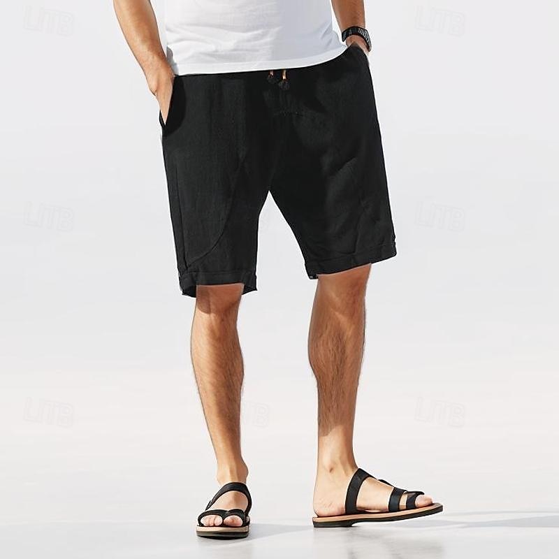 Férfi Vászon rövidnadrág Nyári rövidnadrág Strand rövidnadrág Alkalmi rövidnadrág Zseb Egyszínű Sport Rövid Hétköznapi Szabadság Tengerpart Szabadság Hawaii Fekete Lóhere Alacsony csípő 2025 - $21.99 –P6