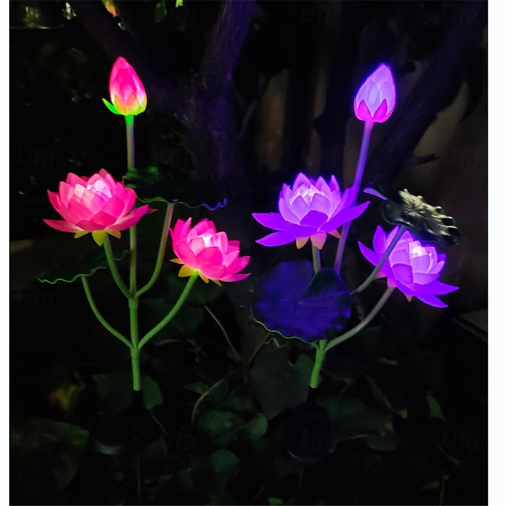 Solar Lotus Lantern - 7 Color Changing Waterproof LED Decorative Pathway Light for Garden, Courtyard, Lawn, Wedding and Festival Atmosphere 1PC 2025 - $33.99 –P6