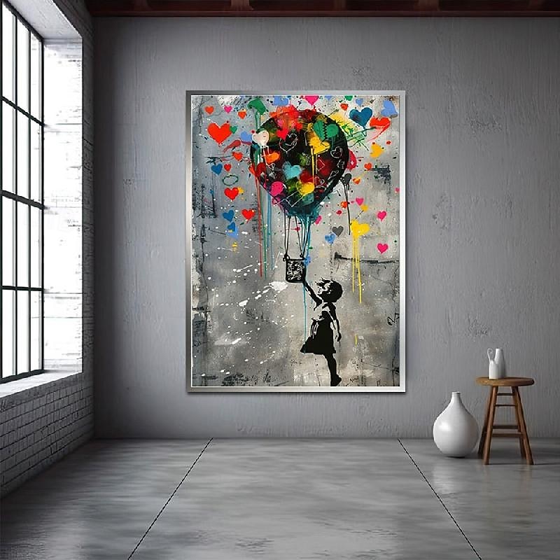 Malba dívky s červeným balónem ručně vyrobené graffiti umění olejomalba pop art Nástěnné dekorace dívka barevný balón plátno malba pro ložnici obývací pokoj umělecké dílo 2026 - $263.29 –P2