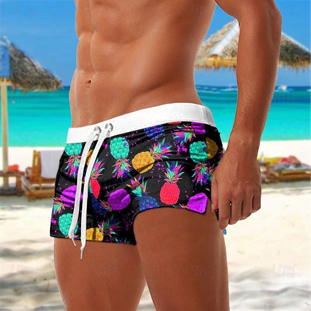 Bărbați Fruct Ananas Boxeri înot Pantaloni Scurți de Înot Pantaloni Scurti Talie medie Modă Șic Stradă Designer Surf Concediu Plajă Buzunar Cordon Talie elastică Designer Îmbrăcăminte 2025 - $19.99 –P5