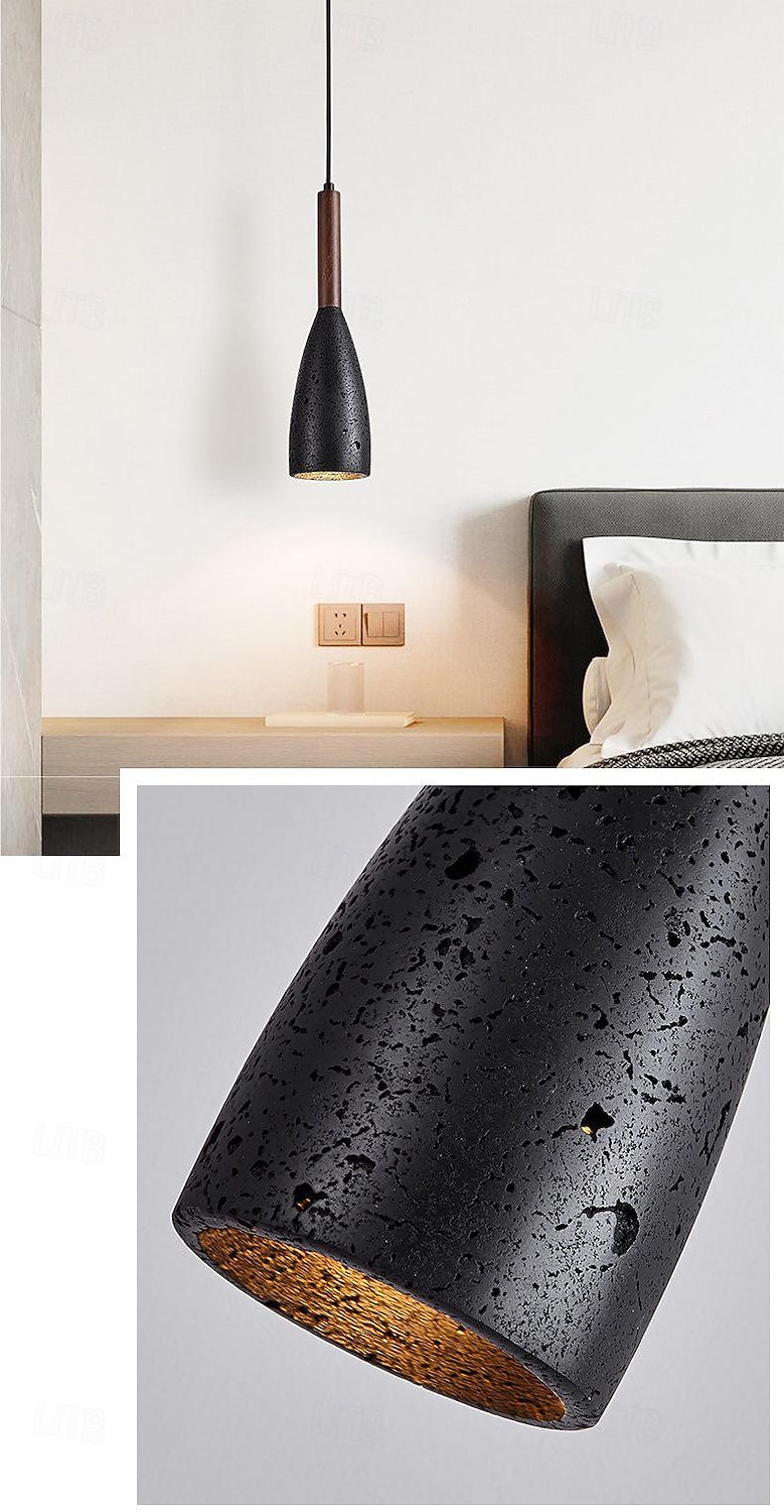 LED Pendant Light Minimlist  Stone Nordic Hanging Light 1-Light 10 cm Bedroom Dining Room 110-240V 2026 - $279.99 –P5