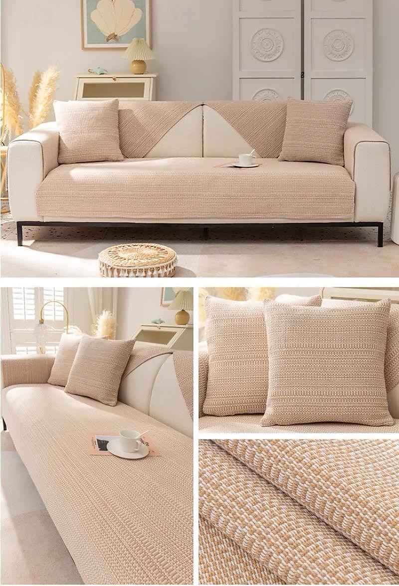 Cotton Linen Sofa Cushion Fabric Anti-slip Cooling Seat Cushion Full Cover Cloth Sofa Cover Cloth L Shaped Sofa Cushion Set 2025 - $28.99 –P9