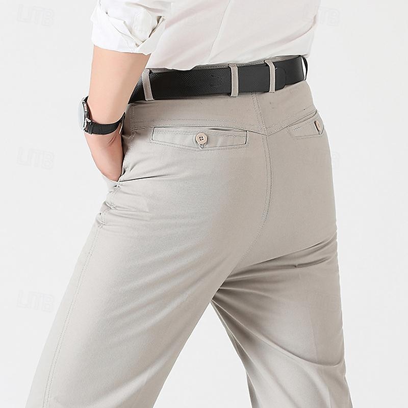 Herren Abschlußfeier Hose Chinos Chinohose Tasche Einfach Komfort Atmungsaktiv Outdoor Täglich Ausgehen Mode Lässig Schwarz Khaki 2025 - $16.49 –P8