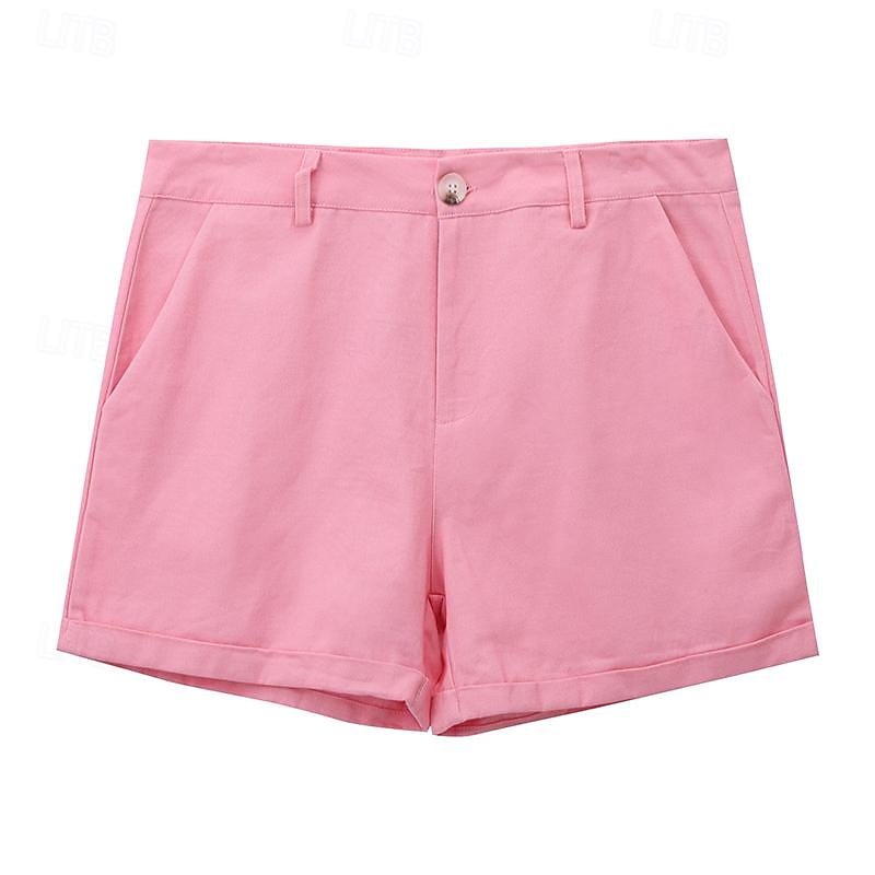 Men's Pink Shorts Shorts Summer Shorts Casual Shorts Buttons Front Pocket Plain Comfort Breathable Short Casual Daily Holiday Fashion Designer Black White 2025 - $19.99 –P1