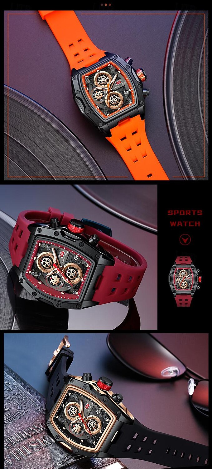 MINI FOCUS Men Quartz Watch Outdoor Fashion Casual Wristwatch Luminous Calendar Waterproof Decoration Silicone Gel Watch 2025 - $35.99 –P14