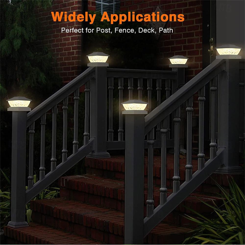 New Solar Powered LED Square Fence Light Solar Post Light White Warm Lamp Outdoor Lighting Waterproof Pillar IP65 Outdoor Solar Lamp for Garden  1PC 2026 - $25.99 –P7