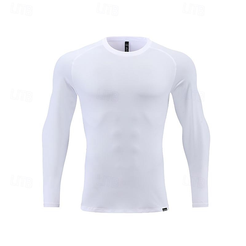 Herren Sonnenschutz-T-Shirts Langarmshirt Rundhalsausschnitt Langarm Urlaub Sport & Outdoor Ausgehen Alltagstauglich Schnelltrocknend UPF 50+ Schweißableitend Atmungsaktiv Einfach Schwarz Weiß 2025 - $25.99 –P2