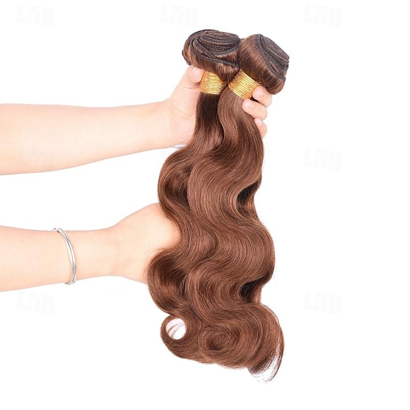 10-24 tuuman suklaanruskeat #4 body wave -niput brasilialaisen väriset hiukset nippu hiustenpidennykset hiukset kudotut luonnolliset raa'at hiukset 2025 - $120.99 –P9