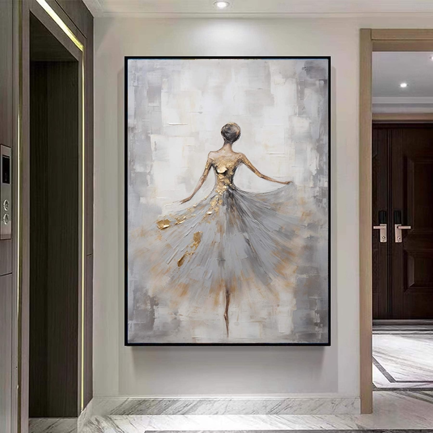 absztrakt texturált balerina olajfestmény, kézzel festett figuratív táncoló lány fal művészet extra nagy festmény impresszionizmus firl otthon dekoratív művészet olajfestmény 2026 - $87.99 –P9