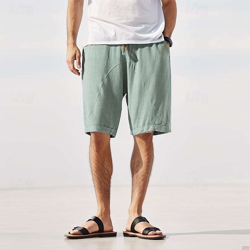 Férfi Vászon rövidnadrág Nyári rövidnadrág Strand rövidnadrág Alkalmi rövidnadrág Zseb Egyszínű Sport Rövid Hétköznapi Szabadság Tengerpart Szabadság Hawaii Fekete Lóhere Alacsony csípő 2025 - $21.99 –P5