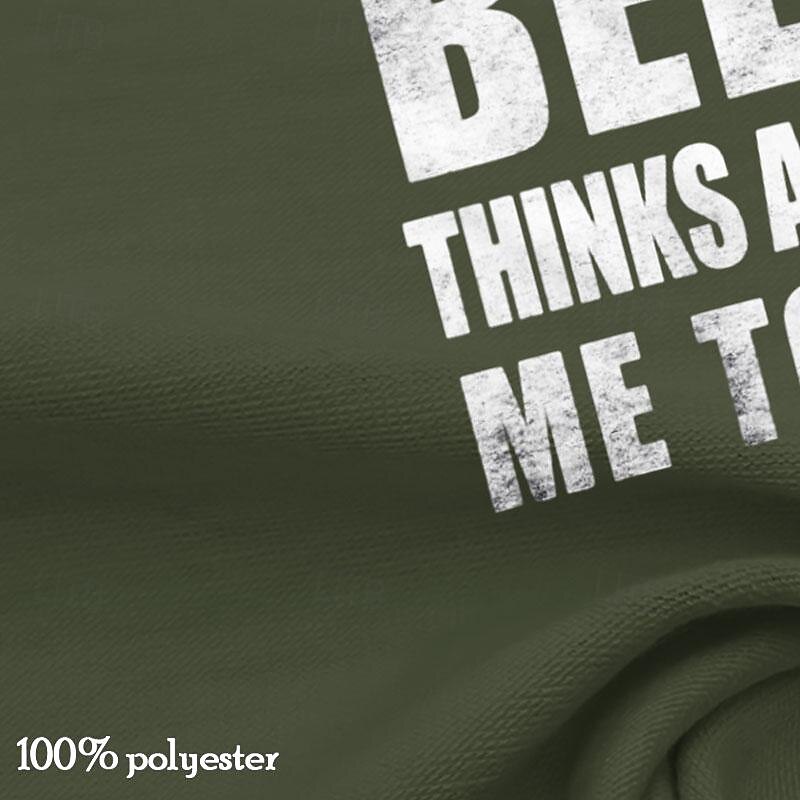 2025年 男性用 "ビールも私のことを考えているのかな" おもしろグラフィックTシャツ | ビール好きショートスリーブTシャツ  コレクション – $17.99 –P2