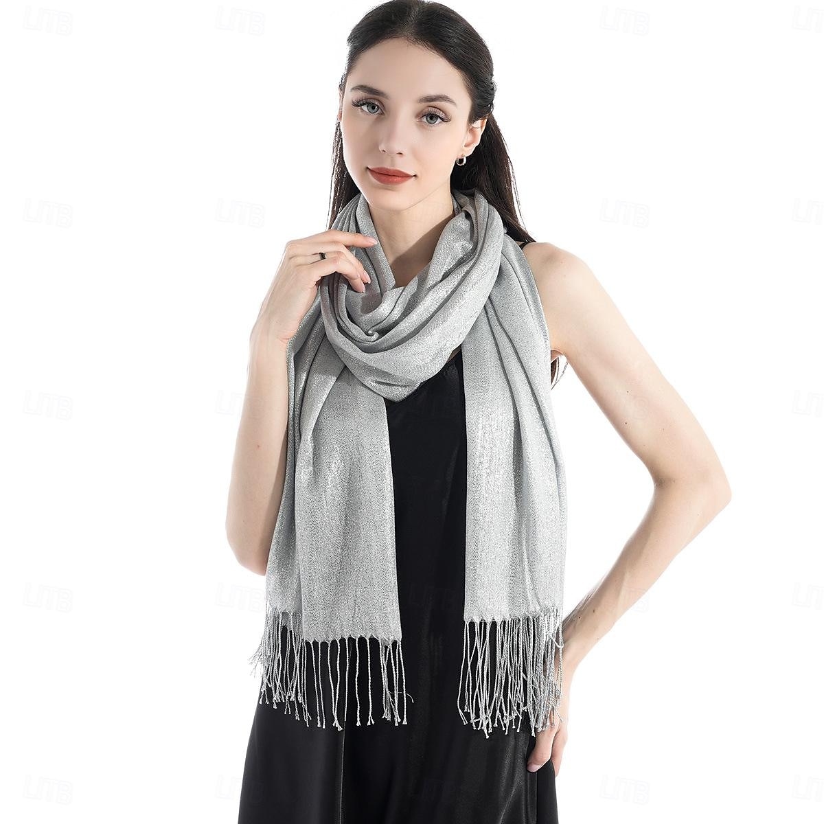 شالShawls مشد نسائي أنيق يلمع و يبرق بدون كم بوليستر لفات الزفاف مع لون نقي من أجل مناسب للحفلات للربيع والصيف 2025 - $16.99 –P12
