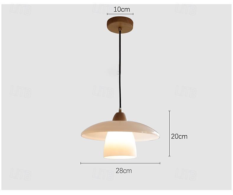 led pendel lys kjøkkenøy pendel 1-lys 28 cm enkelt design glass tremalt finish moderne nordisk stil soverom spisestue 110-240v 2025 - $279.99 –P5