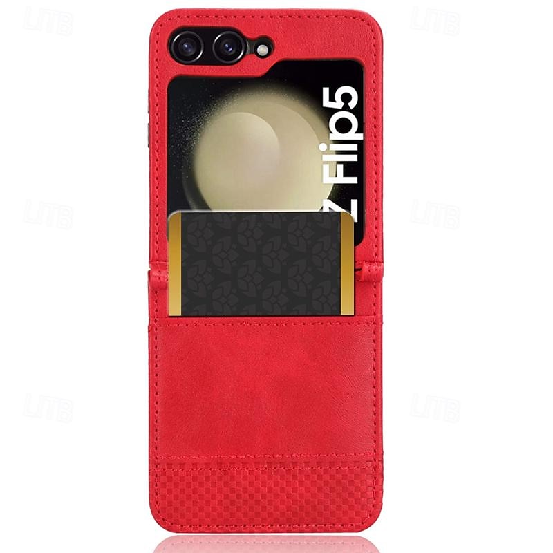 téléphone Coque Pour Samsung Galaxy Z Flip 5 Z Flip 4 Z Flip 3 Couvercle rabattable Fente pour carte Antichoc Rétro PC faux cuir de 2025 ? $17.99 –P7
