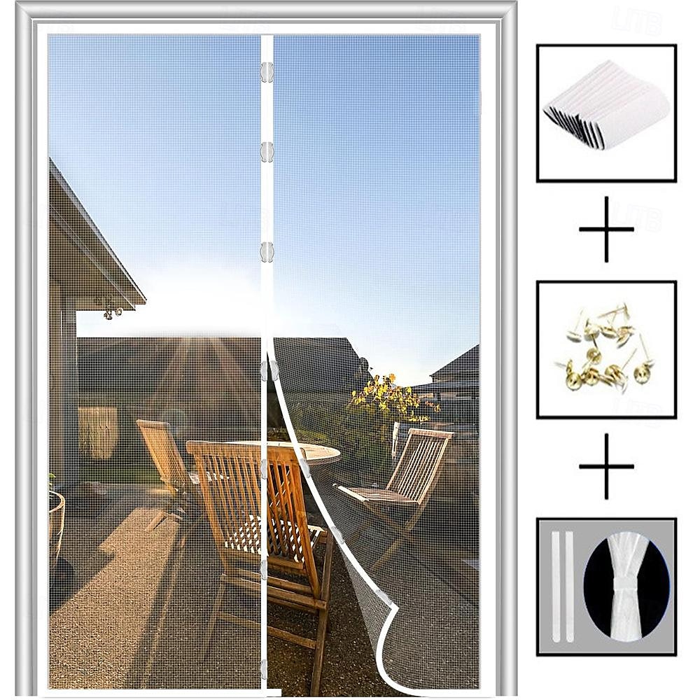Porte écran magnétique portable écran anti-mouches ou insectes magnétique passage pour porte coulissante garage patio cuisine salon chambre bar entrée facile pour animaux de compagnie et enfants de 2025 ? $15.49 –P2